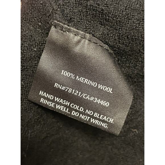 Eileen Fisher 100% Merino Wool Open Cardigan Sweater Size Small Black Boho Light - Picture 7 of 7